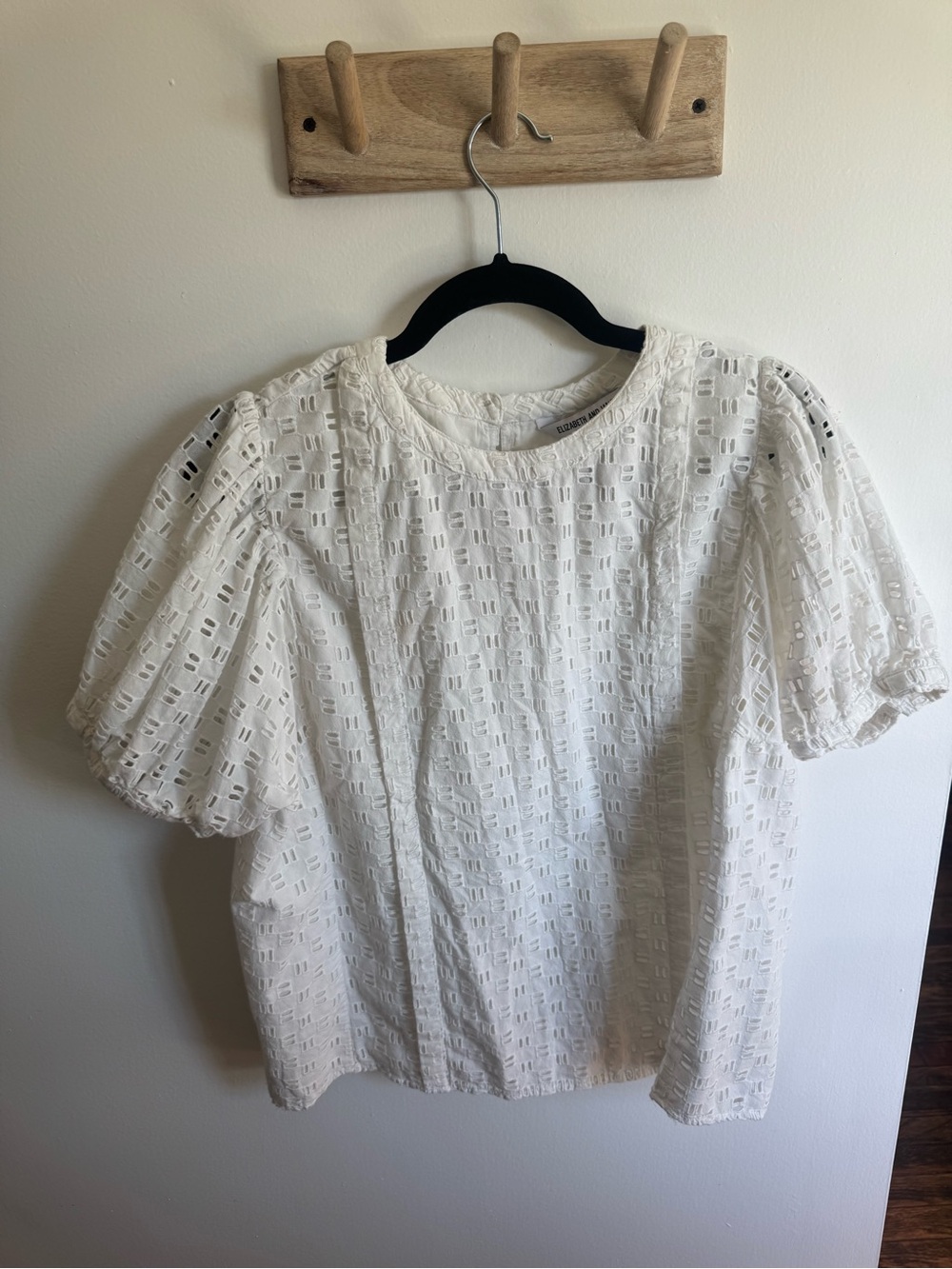 White Eyelet Puff-Sleeve Top